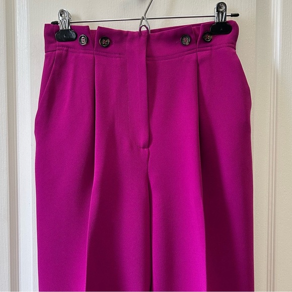 Topshop Trousers Betty Peg High Waisted Pants Magenta Pink Fuchsia Size 4 NWT - Picture 5 of 14
